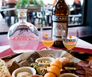 Charcuterie board and cocktails